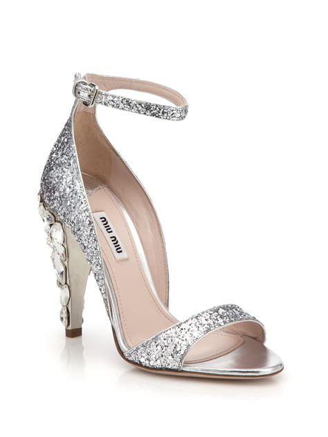 miu miu crystal heel sandal|Miu Miu.